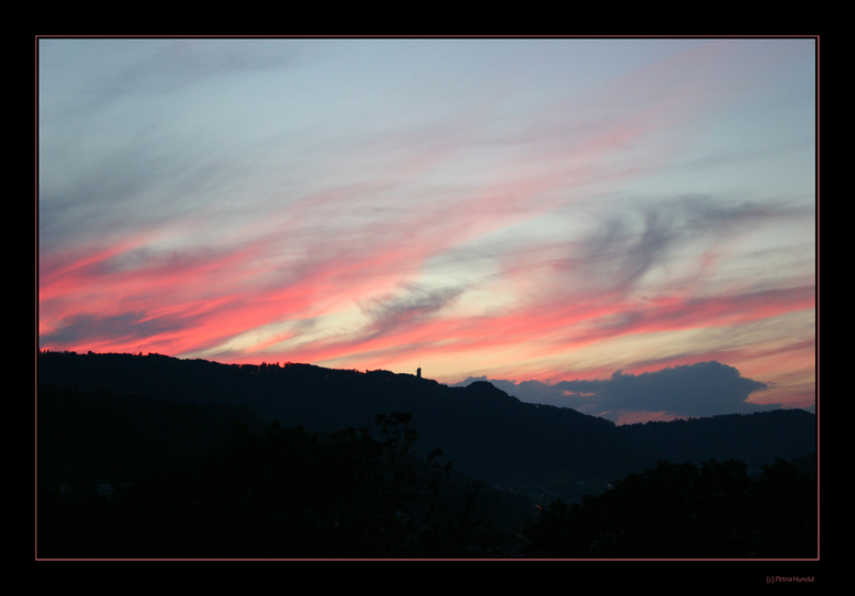 Abendrot über dem Sihltal