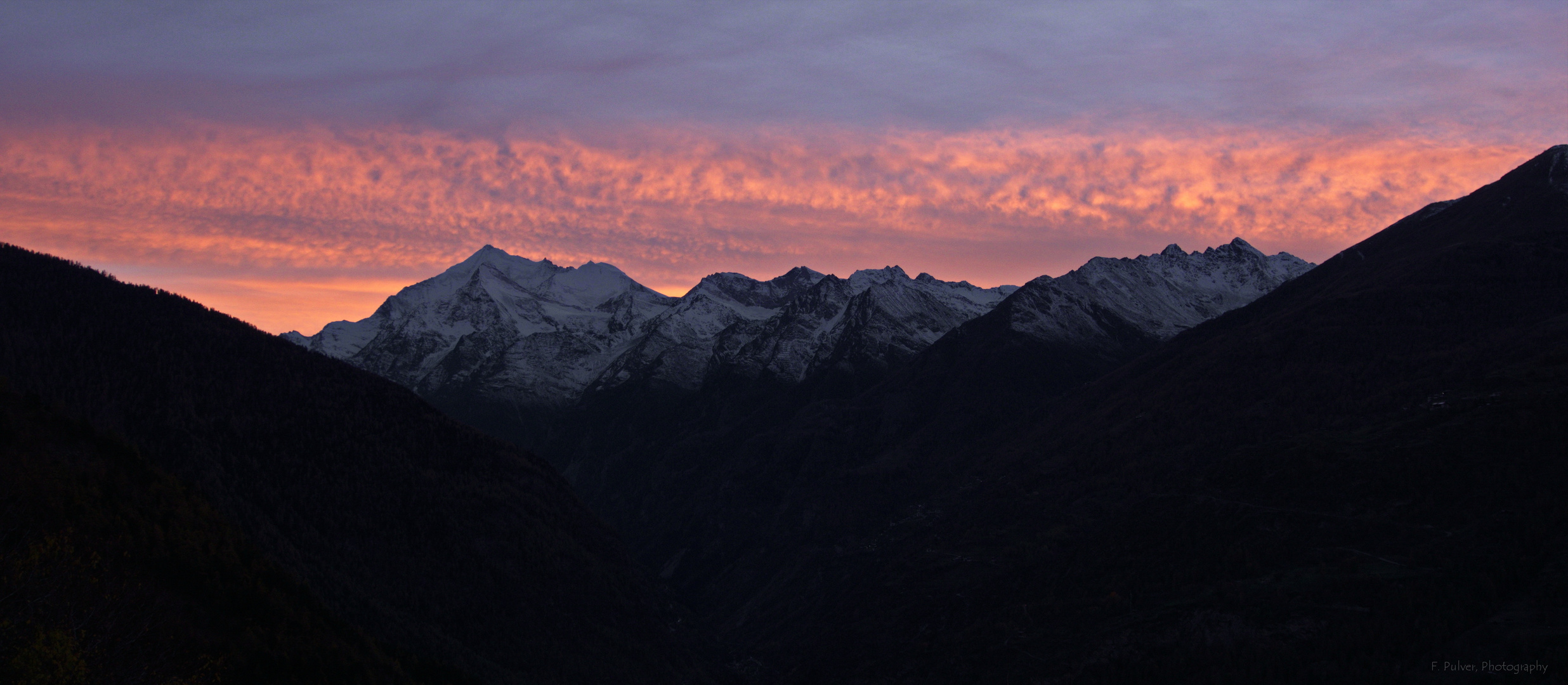 Abendrot über dem Weisshorn, Wallis