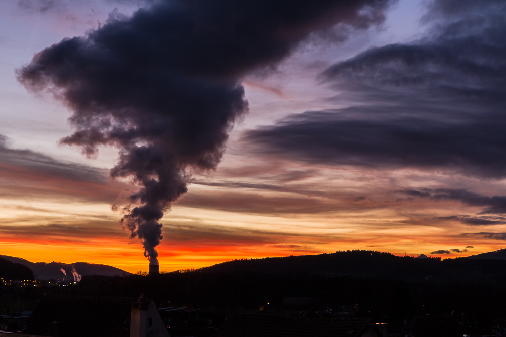 Abendrot über den Dächern von Aarau