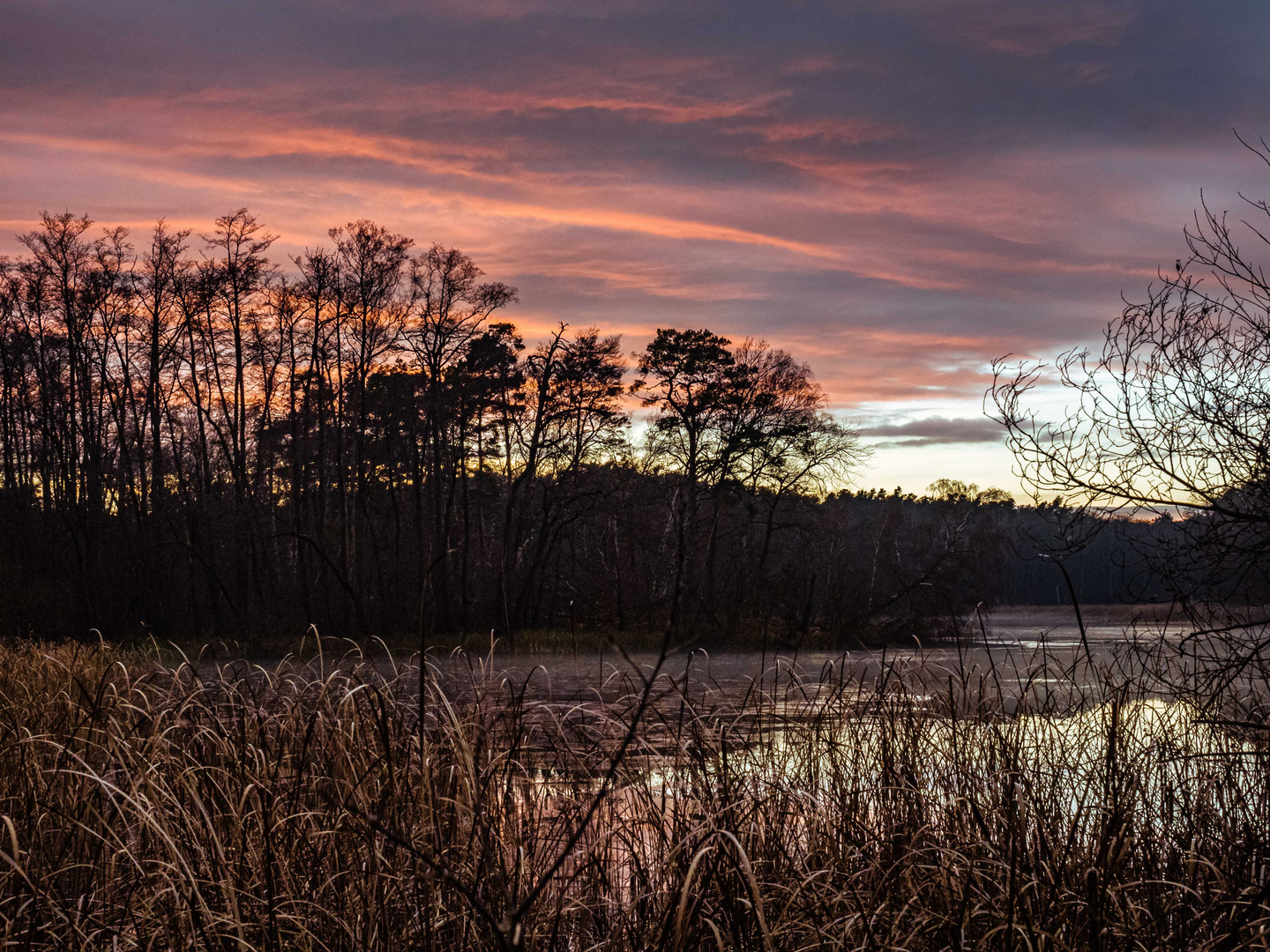 Abendrot über der Krummen Lake