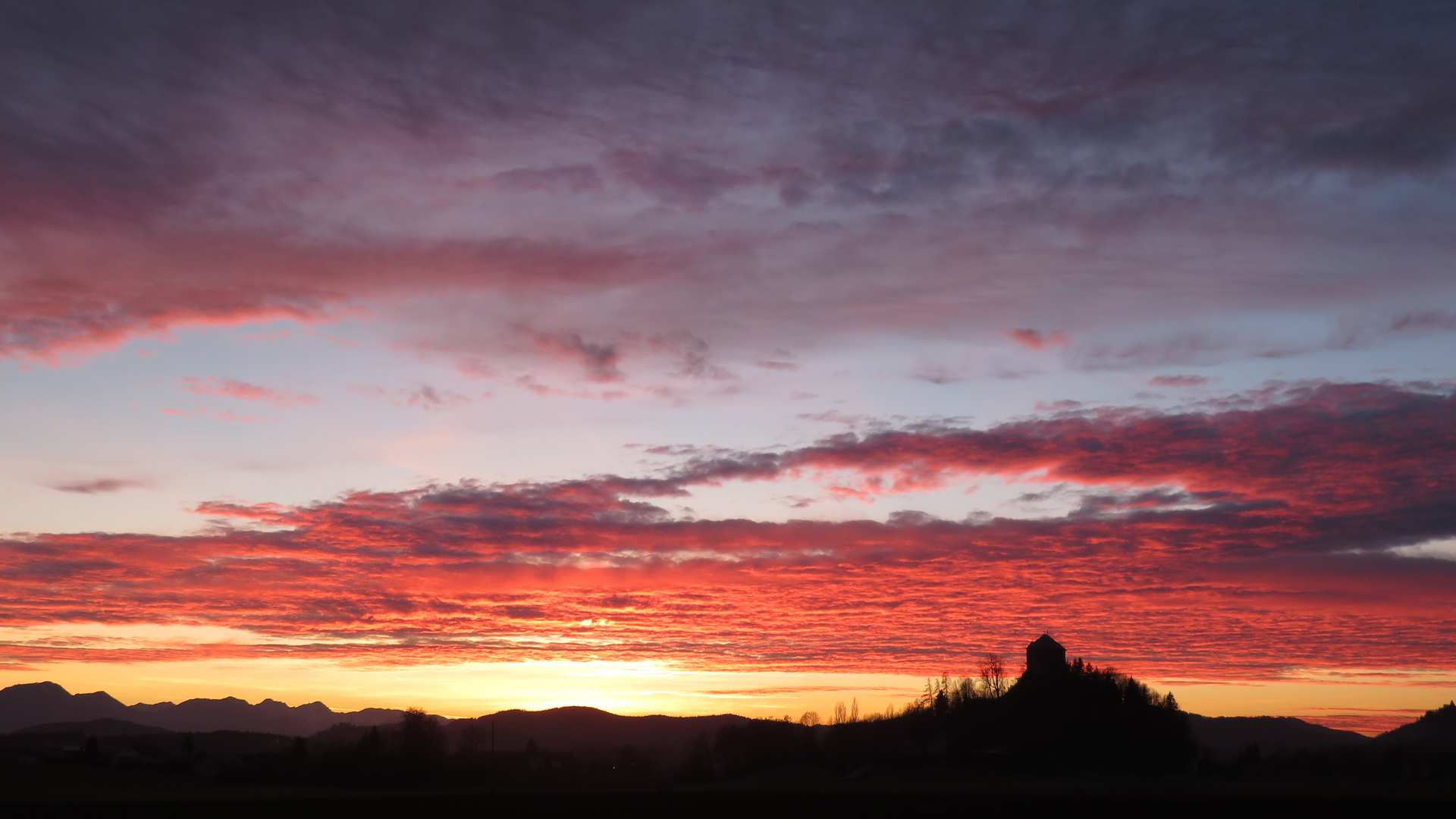 Abendrot über Haimburg