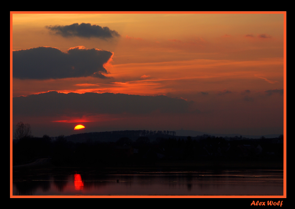 Abendrot über Höchst