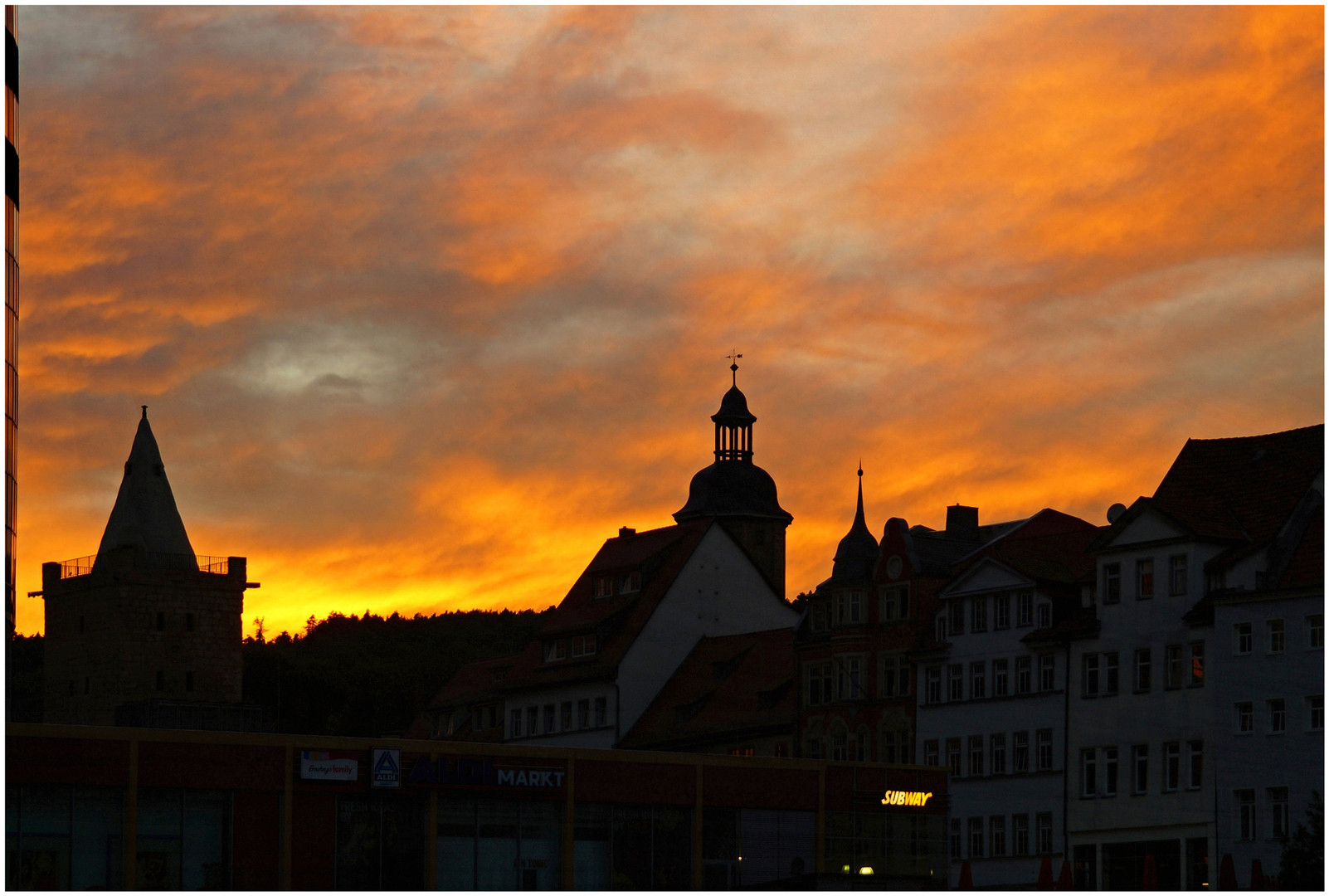 Abendrot über Jena