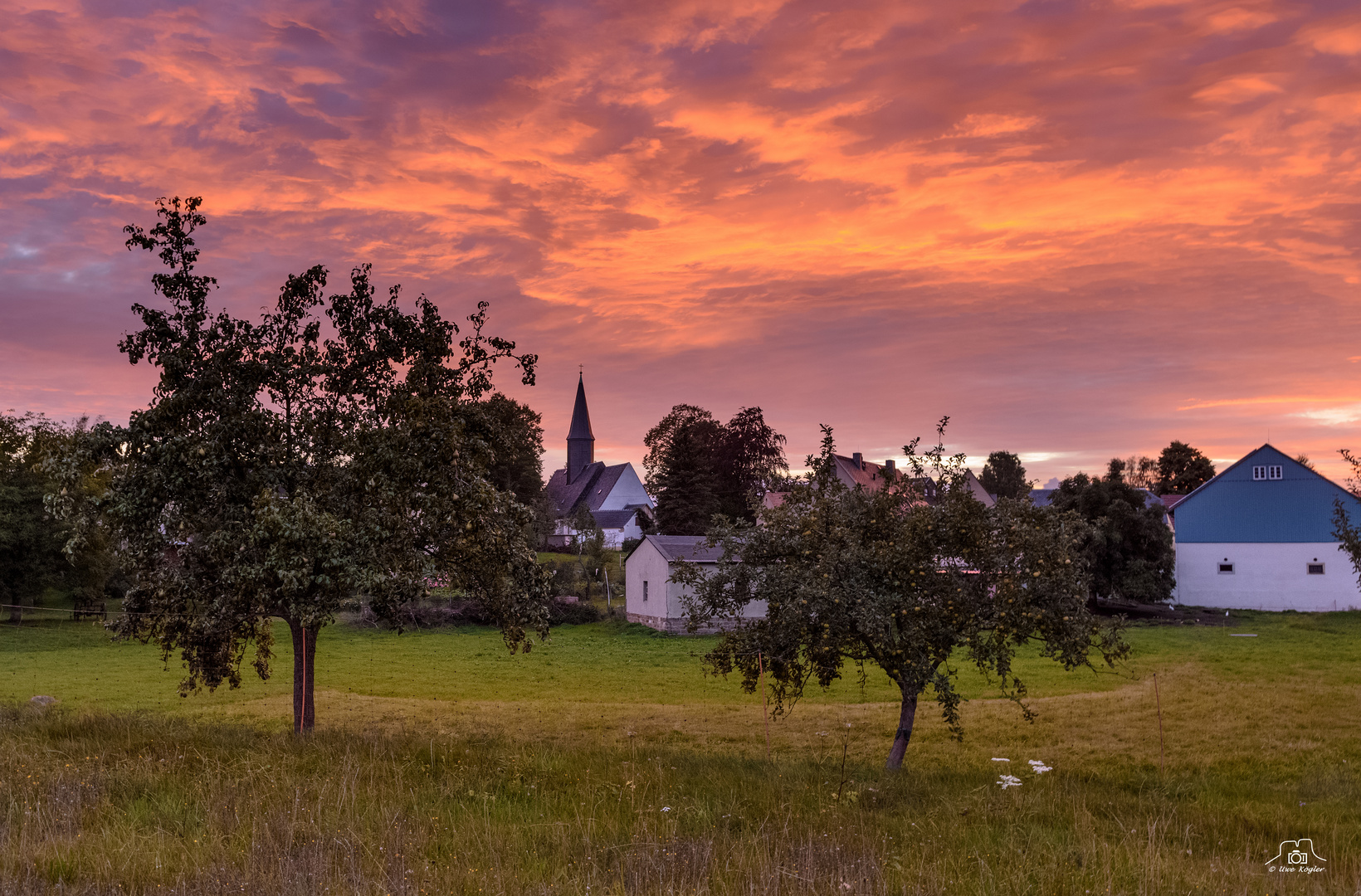 Abendrot über Leppersdorf