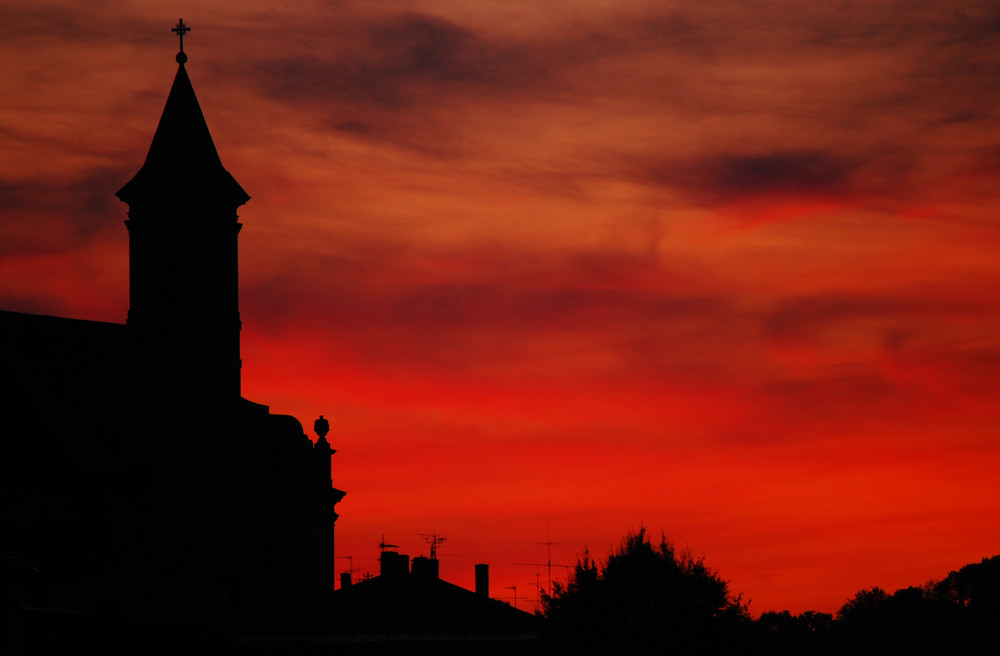 Abendrot über Passau