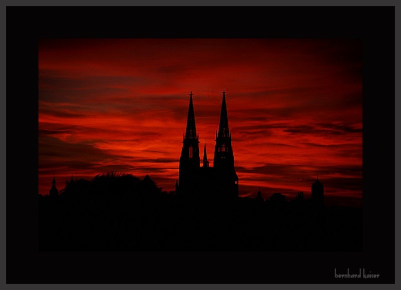 Abendrot über Regensburg