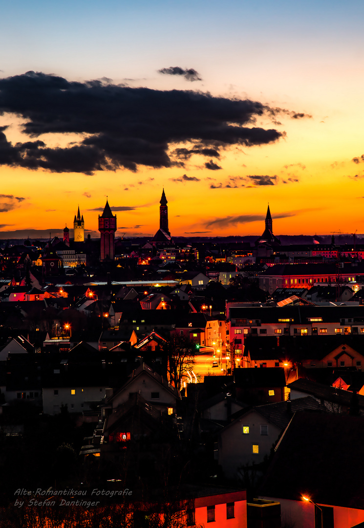 Abendrot über Straubing