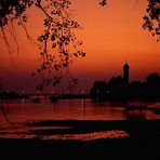 Abendrot über Wasserburg am Bodensee