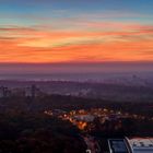 Abendrot und Bodennebel