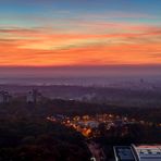 Abendrot und Bodennebel