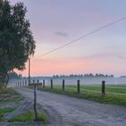 Abendrot und Nebel am Goldnebelhof 2; Oberhavel