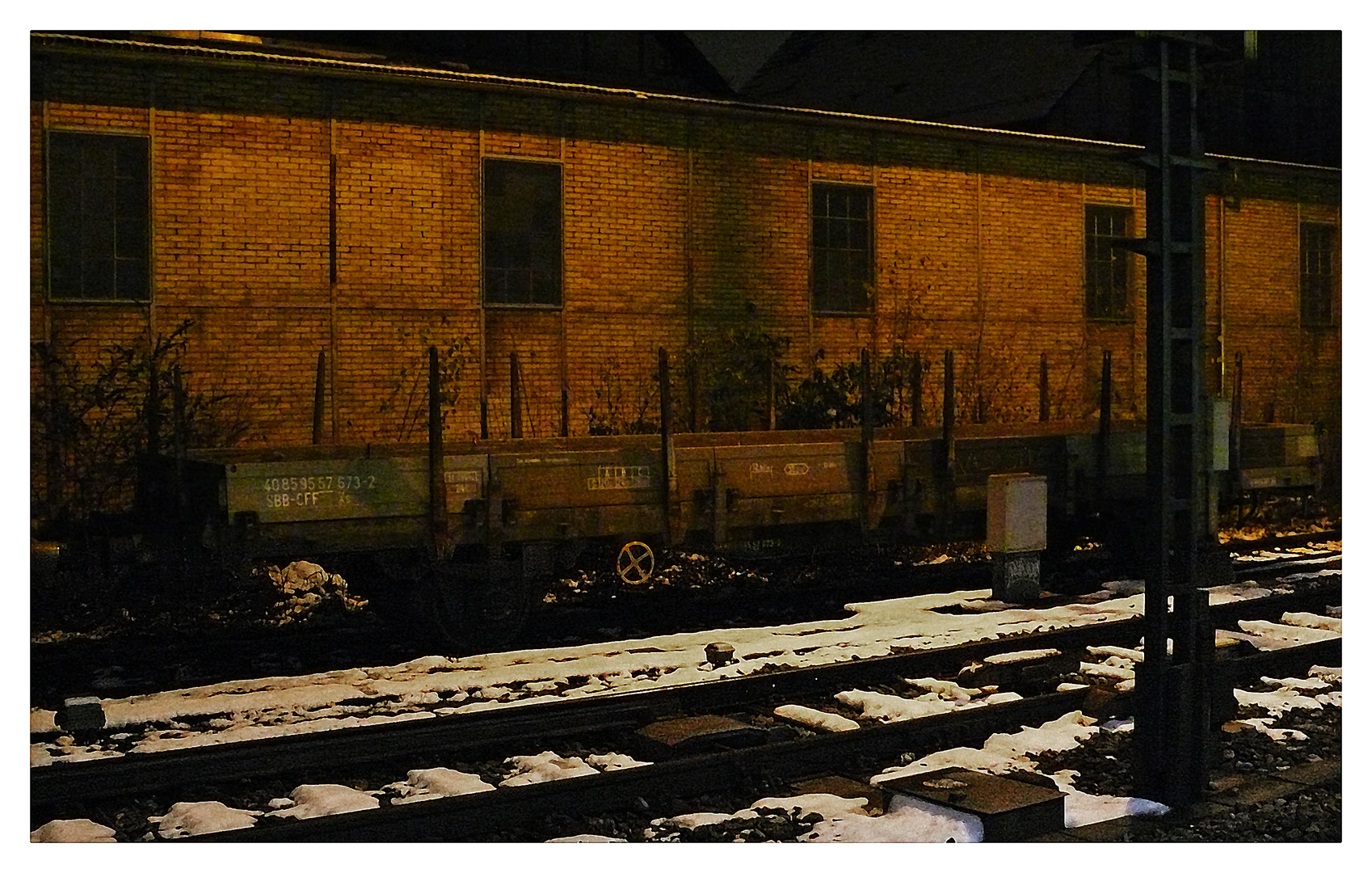 Abends am Bahnhof