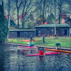 Abends am Bootshaus an der Oberalster