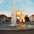 [Abends am Brandenburger Tor]