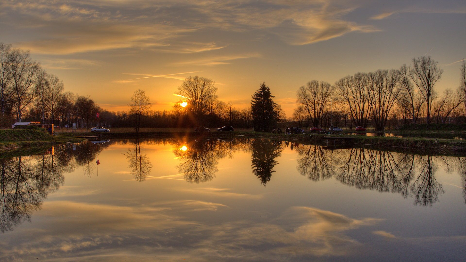 Abends am Fischteich