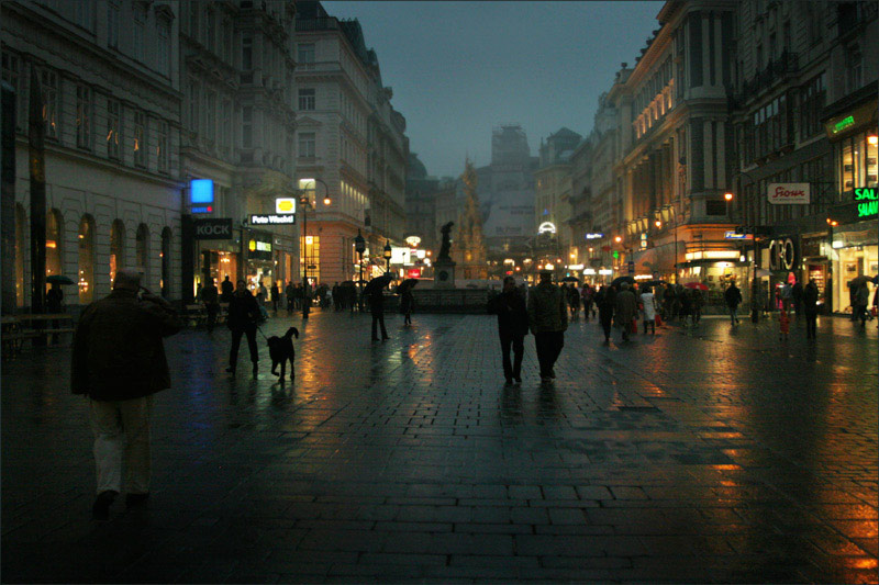 Abends am Graben in Wien