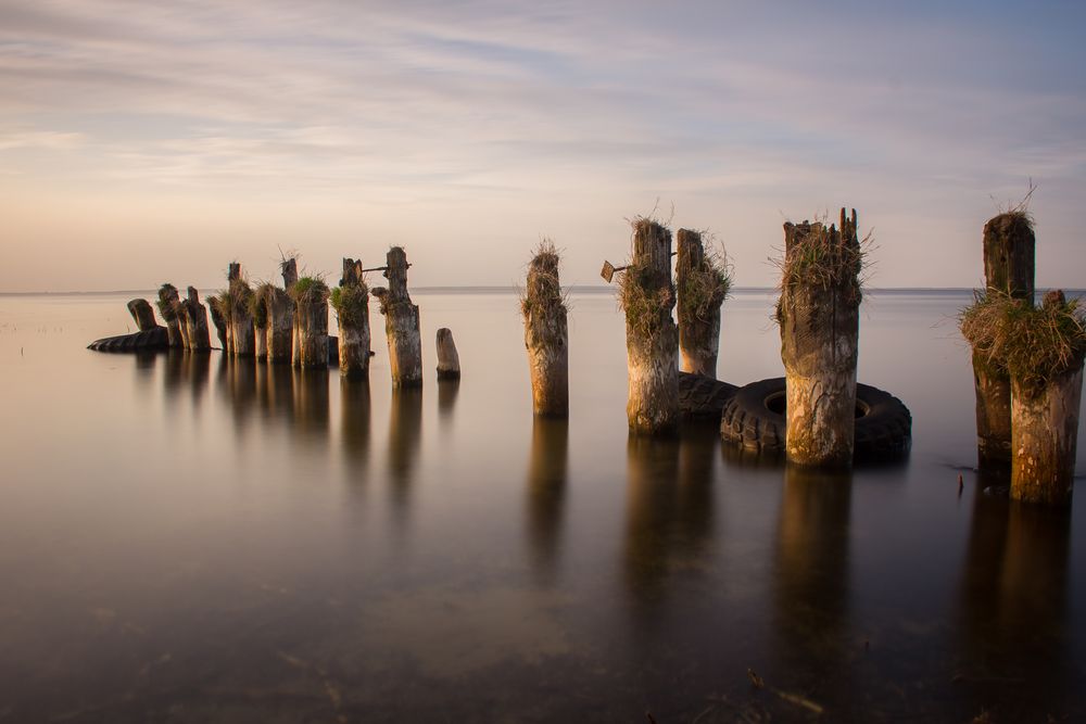 Abends am Grambiner Haff 1