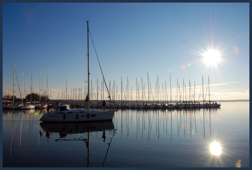 Abends am Hafen im Ostseebad Breege