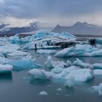 Abends am Jökulsárlón ...