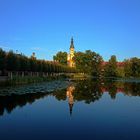 abends am Klosterteich mit der Stiftskirche St. Marien 