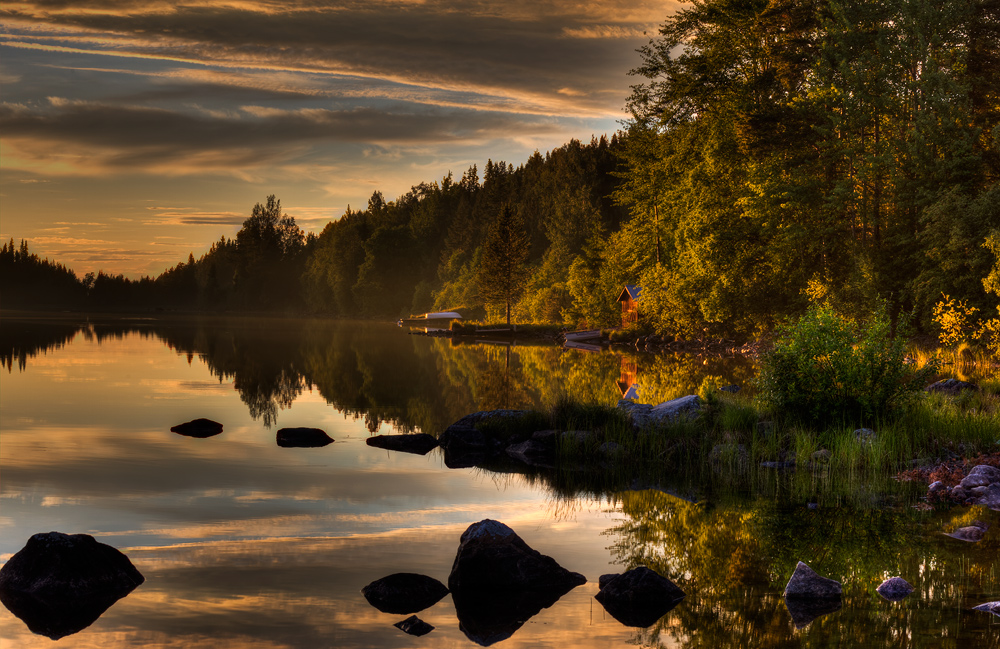 Abends am See