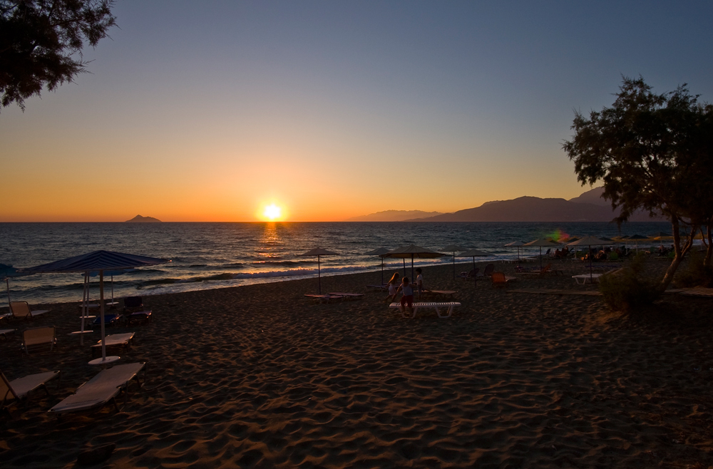 Abends am Strand von Kalamaki (Kreta)