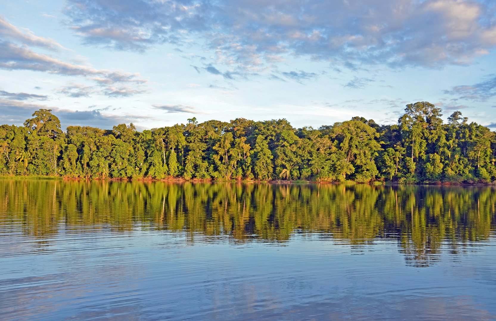 Abends am Urwaldfluss Rio Tambopata