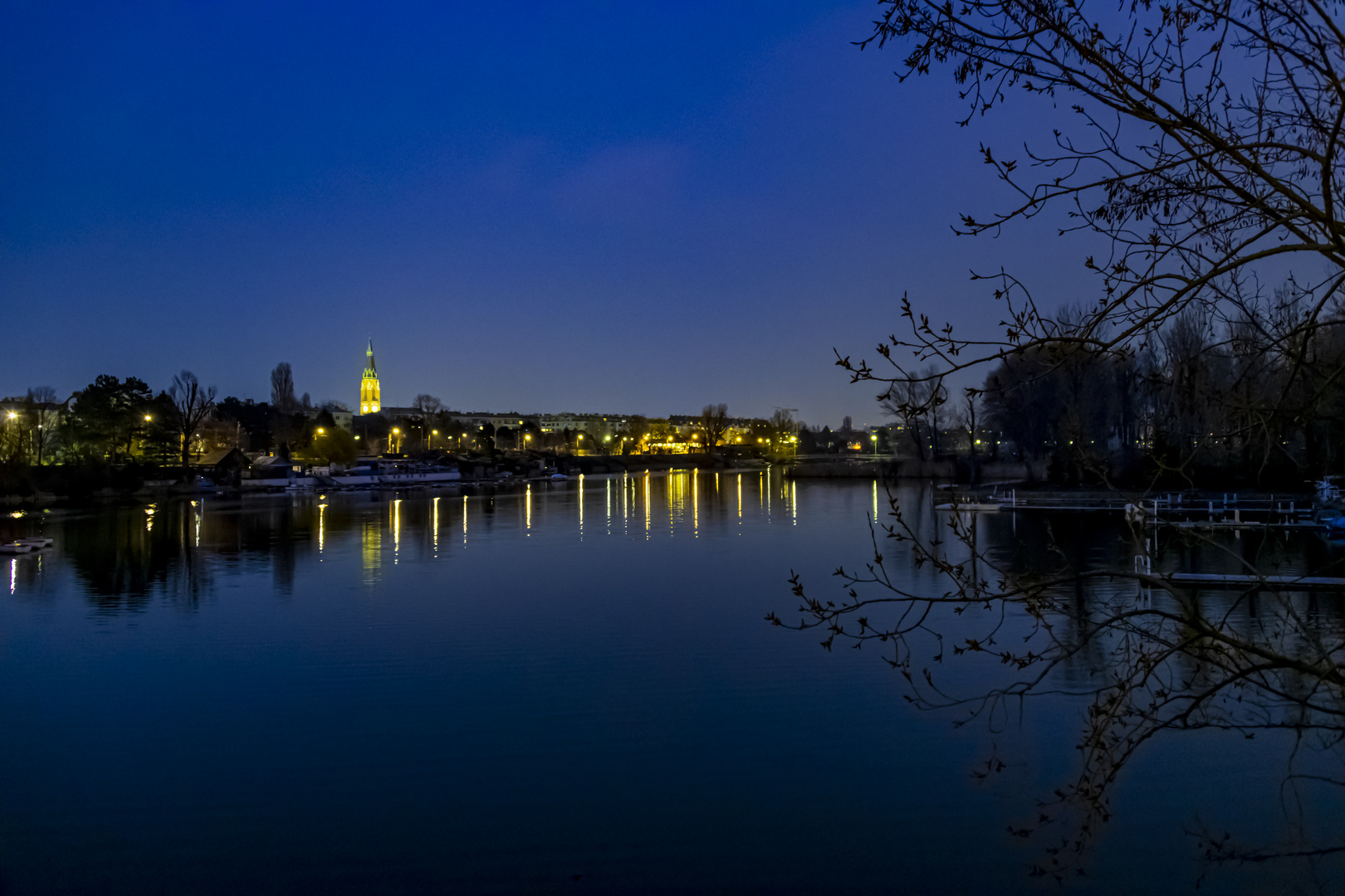 Abends an der alten Donau