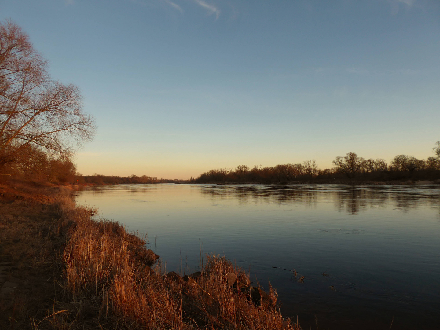 Abends an der Elbe