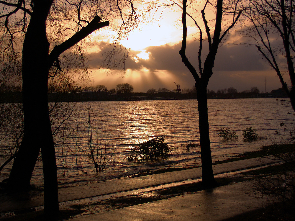 Abends an der Elbe bei Hochwasser_2