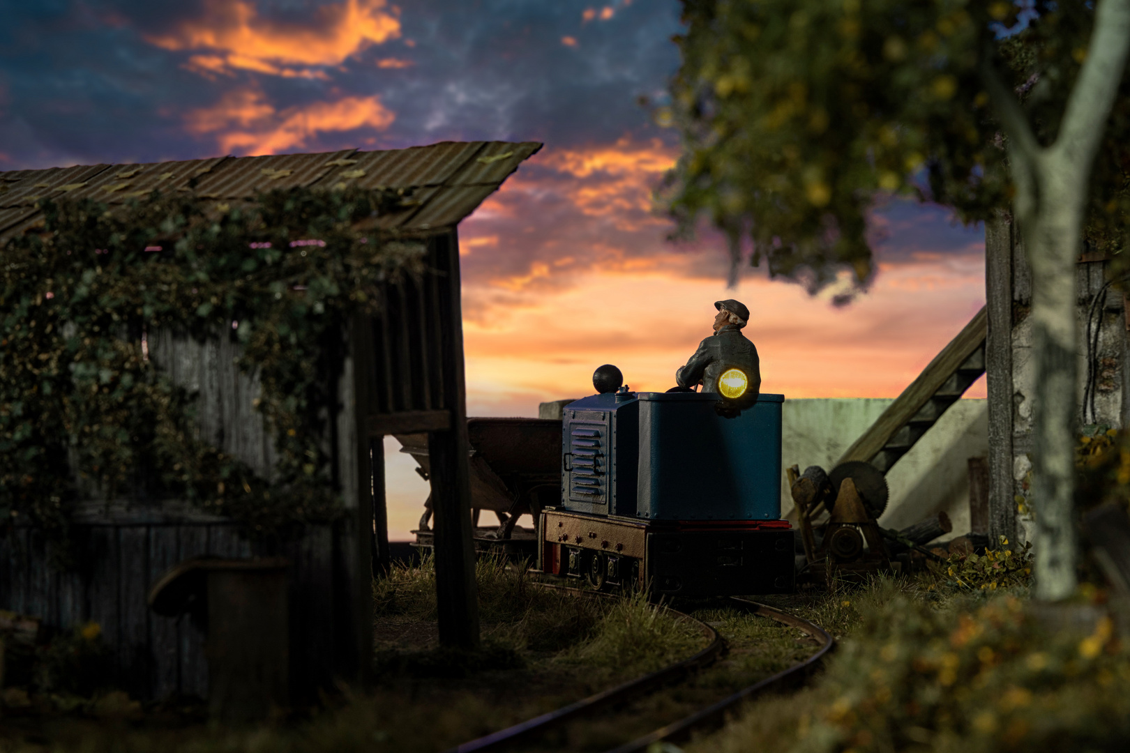 Abends an der Feldbahn