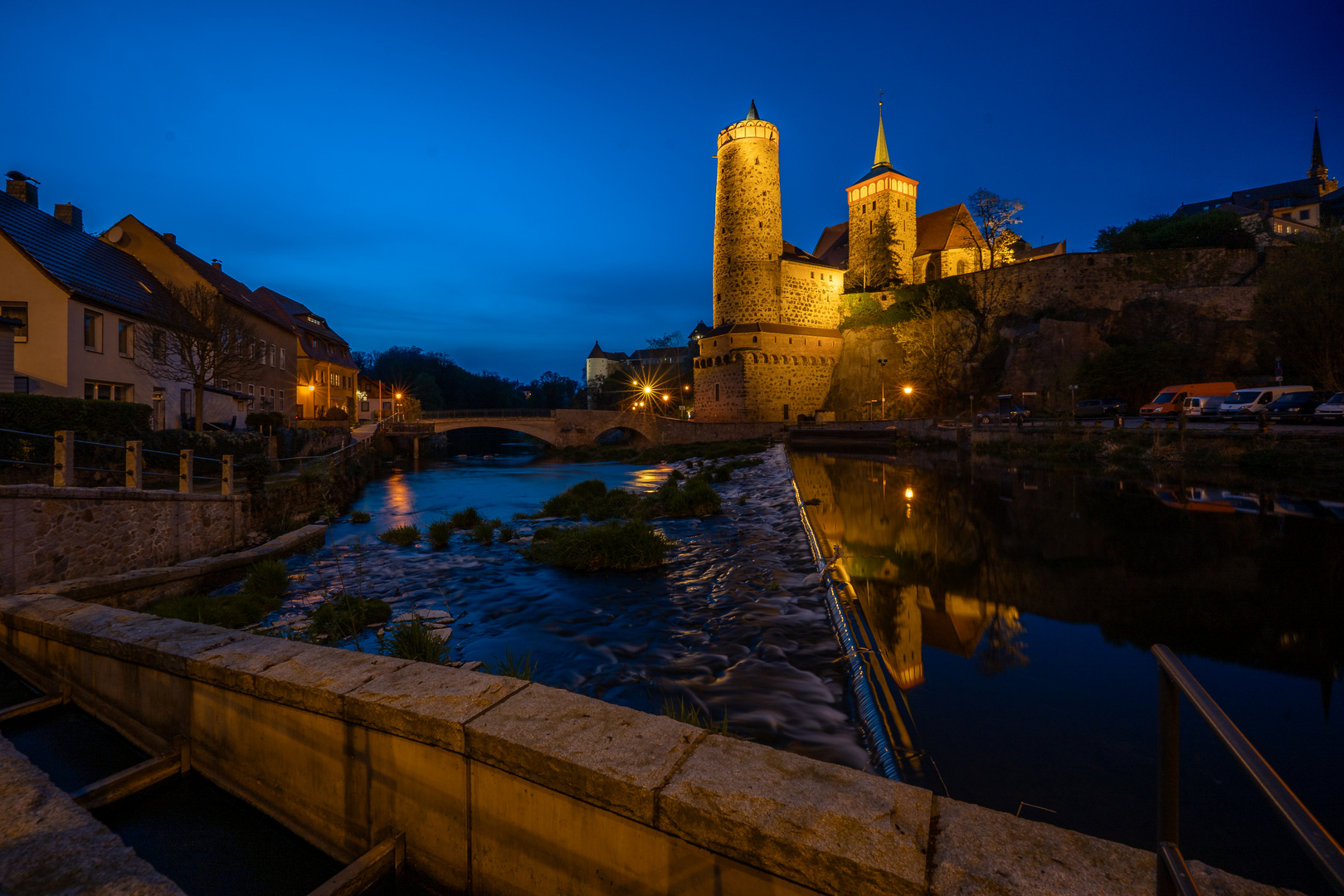 Abends an der Spree in Bautzen