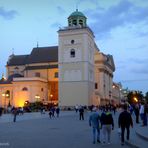 Abends auf dem Schlossplatz in Warschau 2