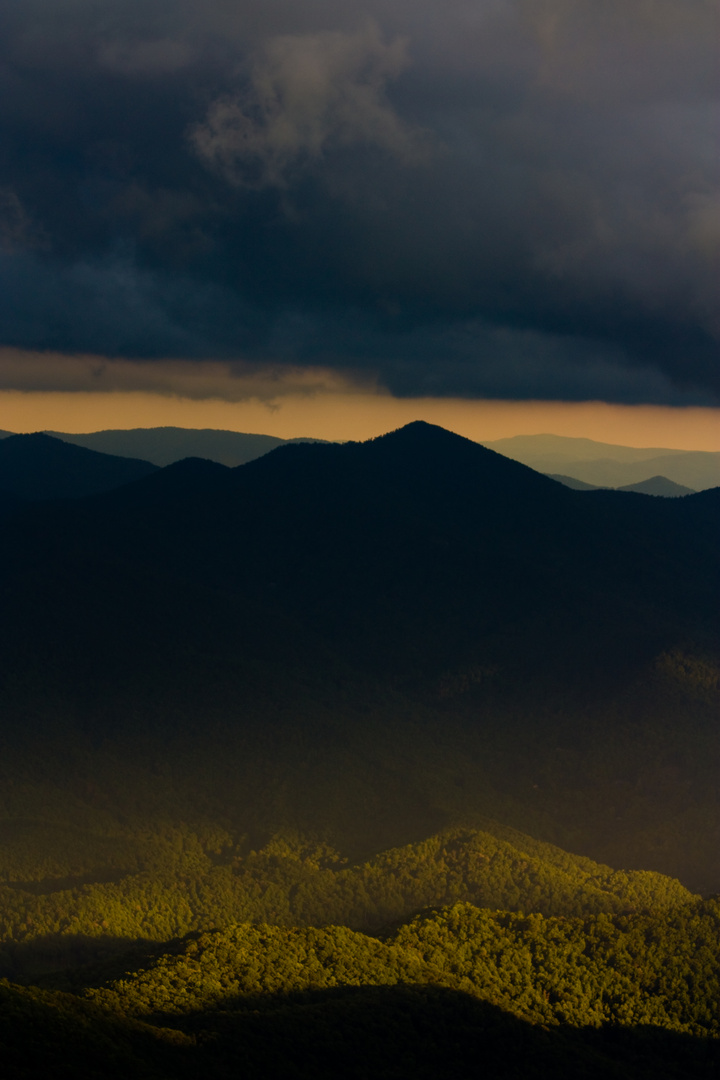 Abends auf den Blue Ridge Parkway