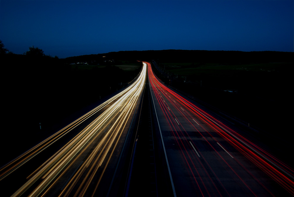 Abends auf der A 3