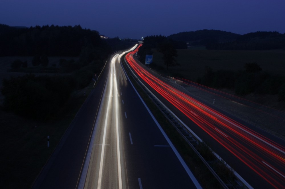 Abends auf der A72