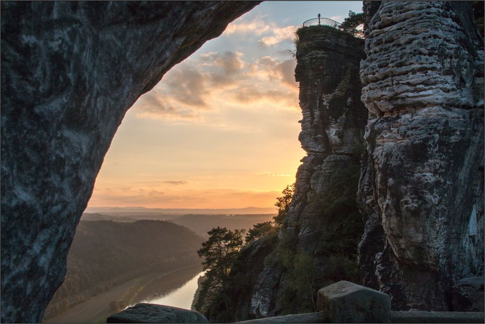 Abends auf der Bastei