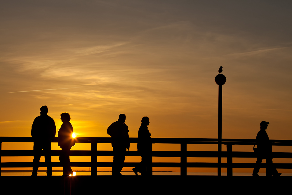 abends auf der Seebrücke