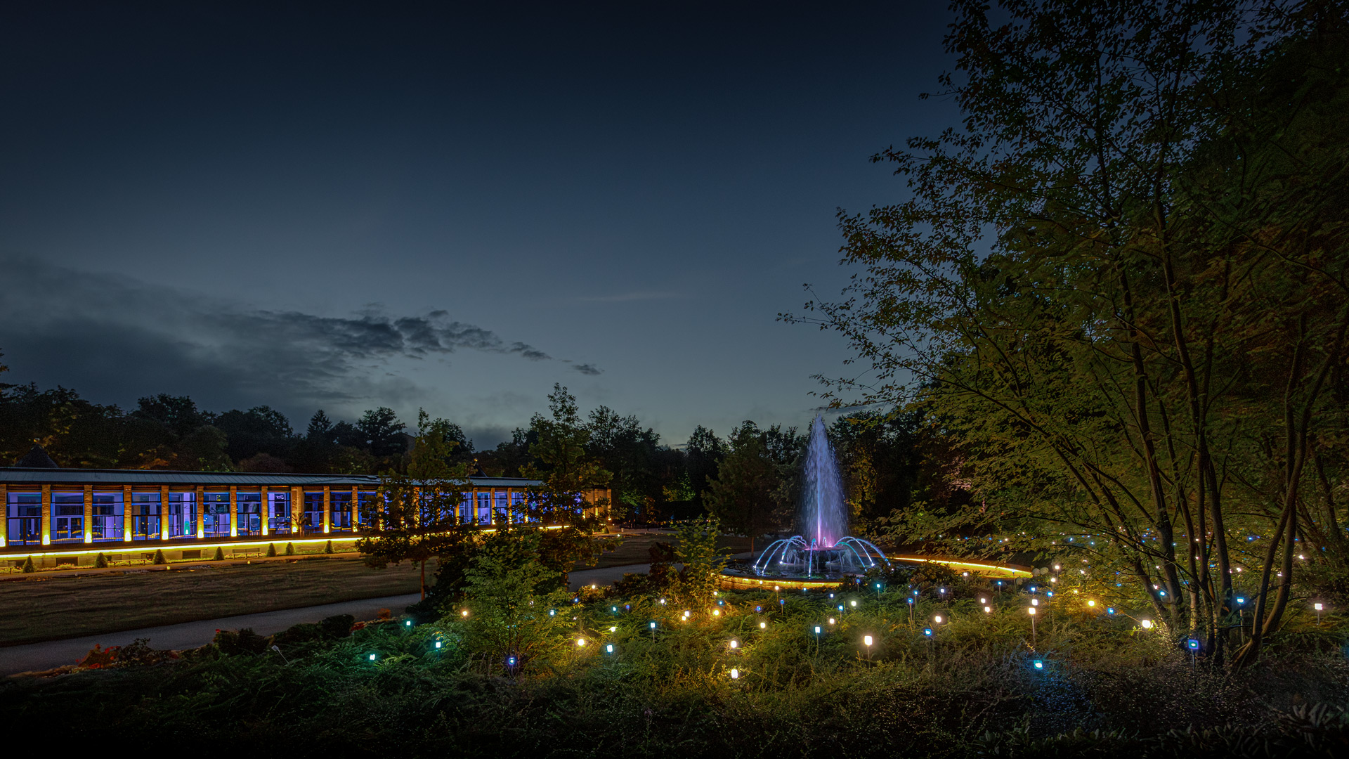 Abends durch den Kurpark 3