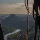 Abends im Ballon über der Elbe