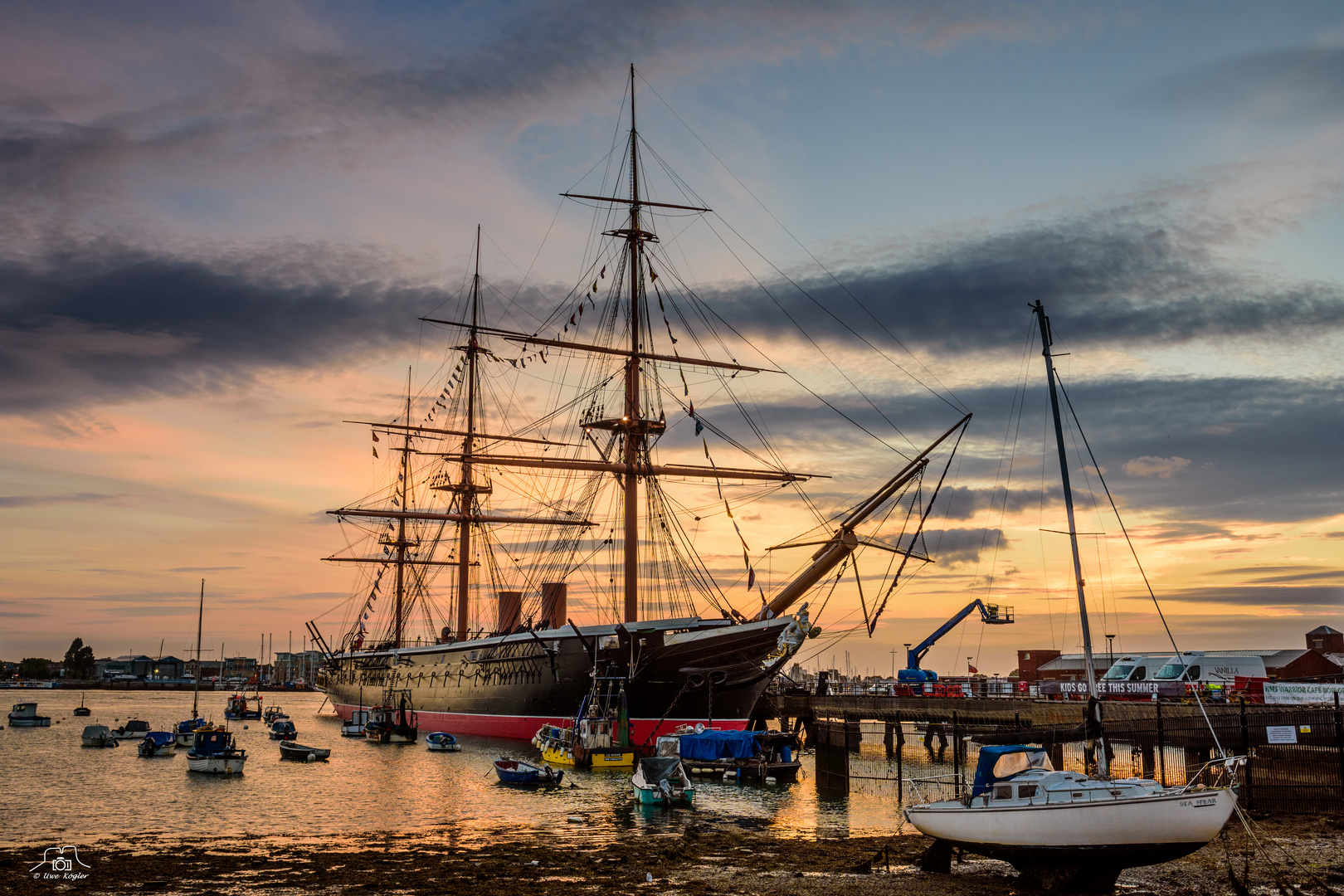 Abends im Hafen von Portsmouth