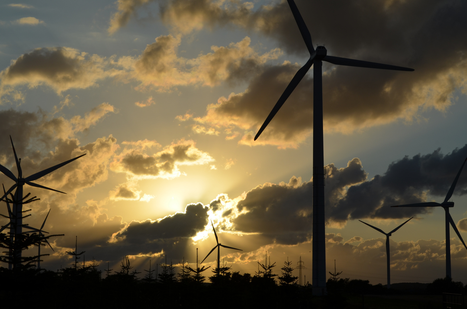 Abends im Windpark