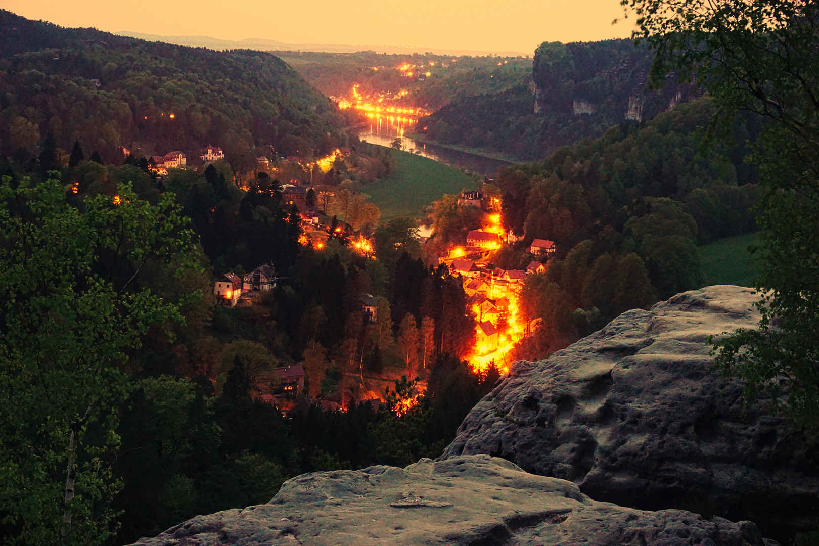 Abends in der Sächsischen Schweiz