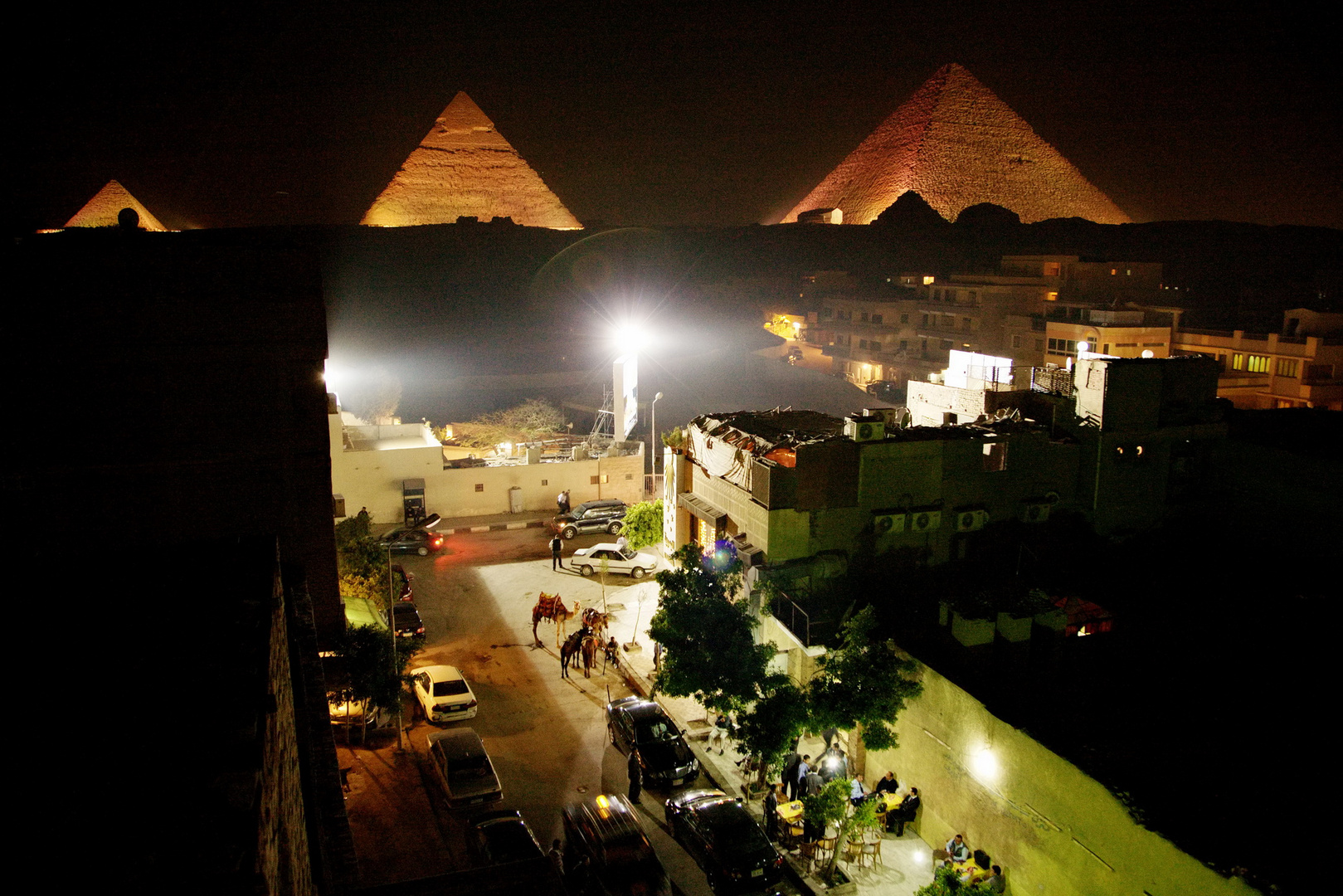 abends in Gizeh, Ägypten