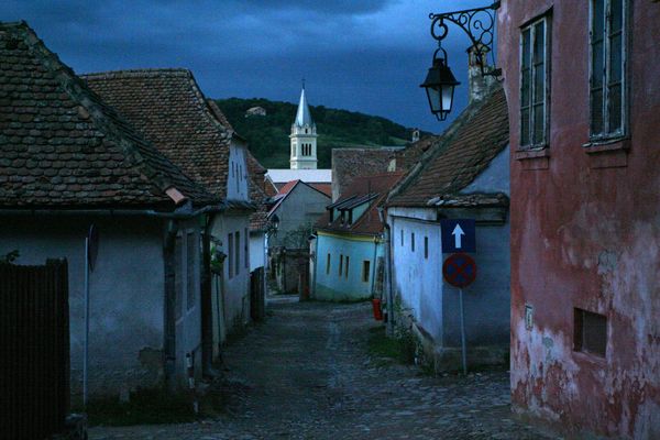abends in Sighi?oara ...