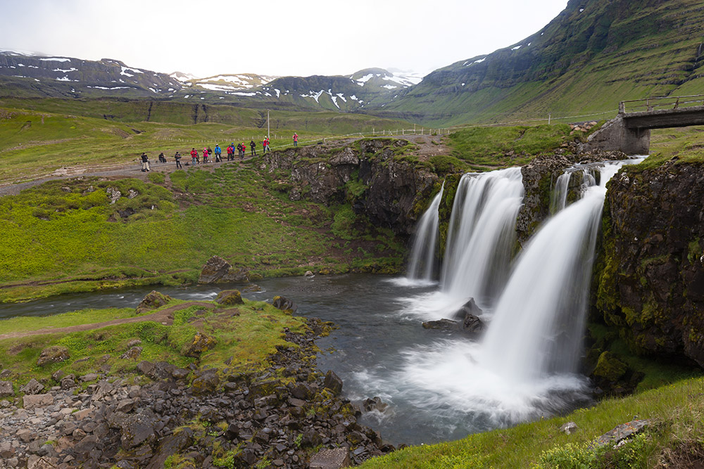 Abends um 10 am Kirkjufellfoss ...