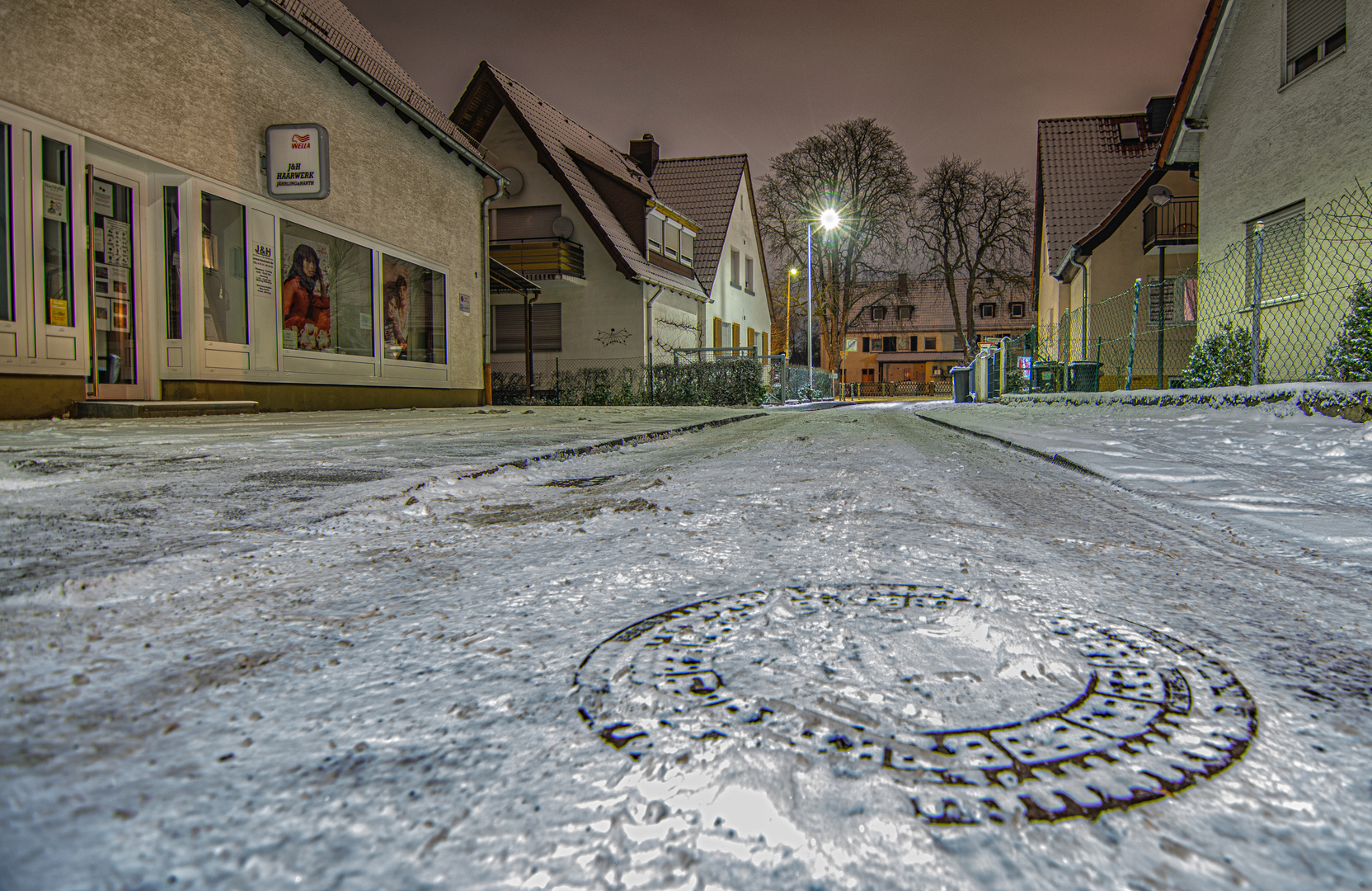 Abends vor der Tür