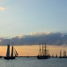 Abends vor Warnemünde während der Hanse Sail 2014