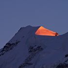 Abendsonne am Lysskamm; die Kälte beginnt bereits die Flanken hochzukriechen.