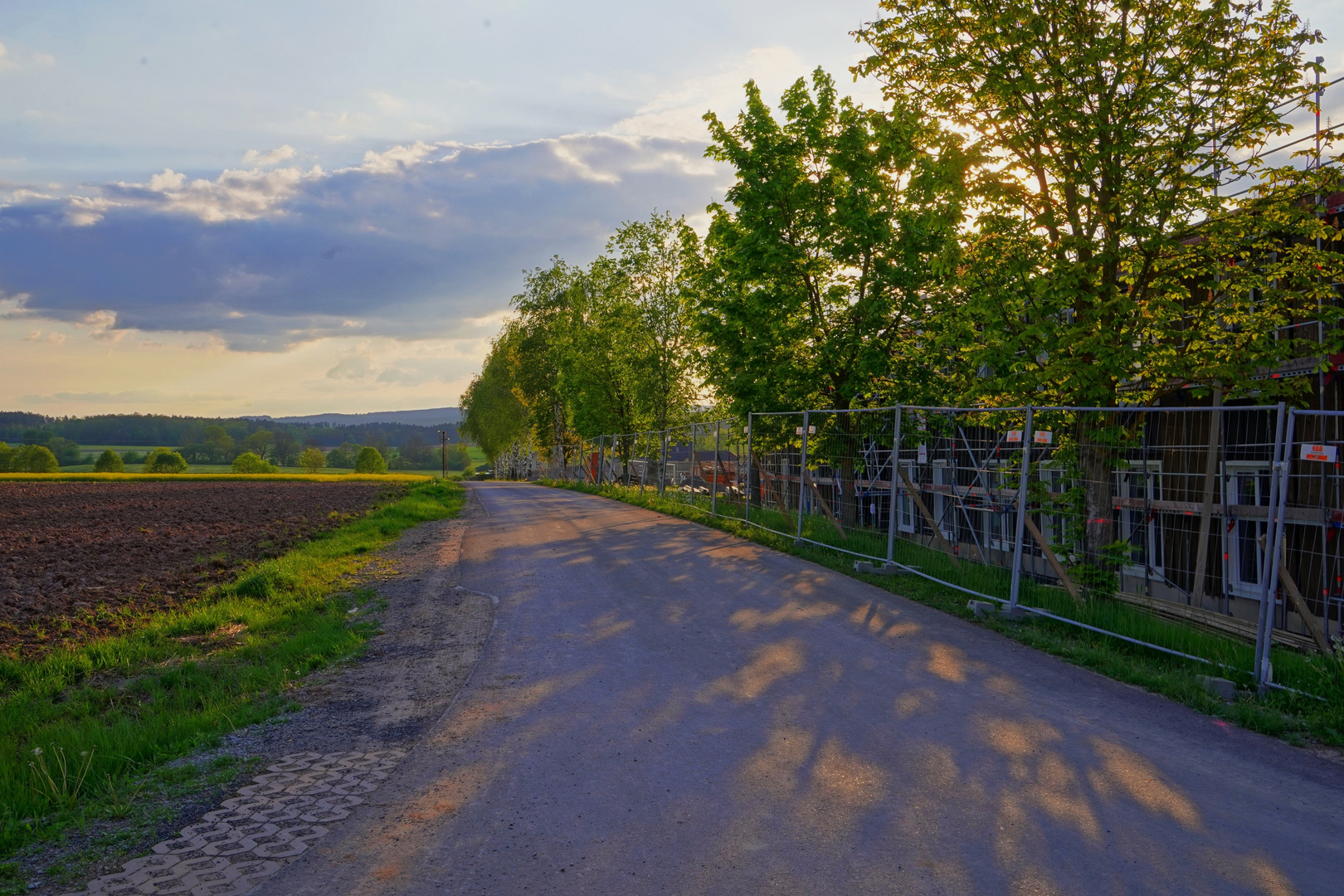 Abendsonne an unserer Großbaustelle